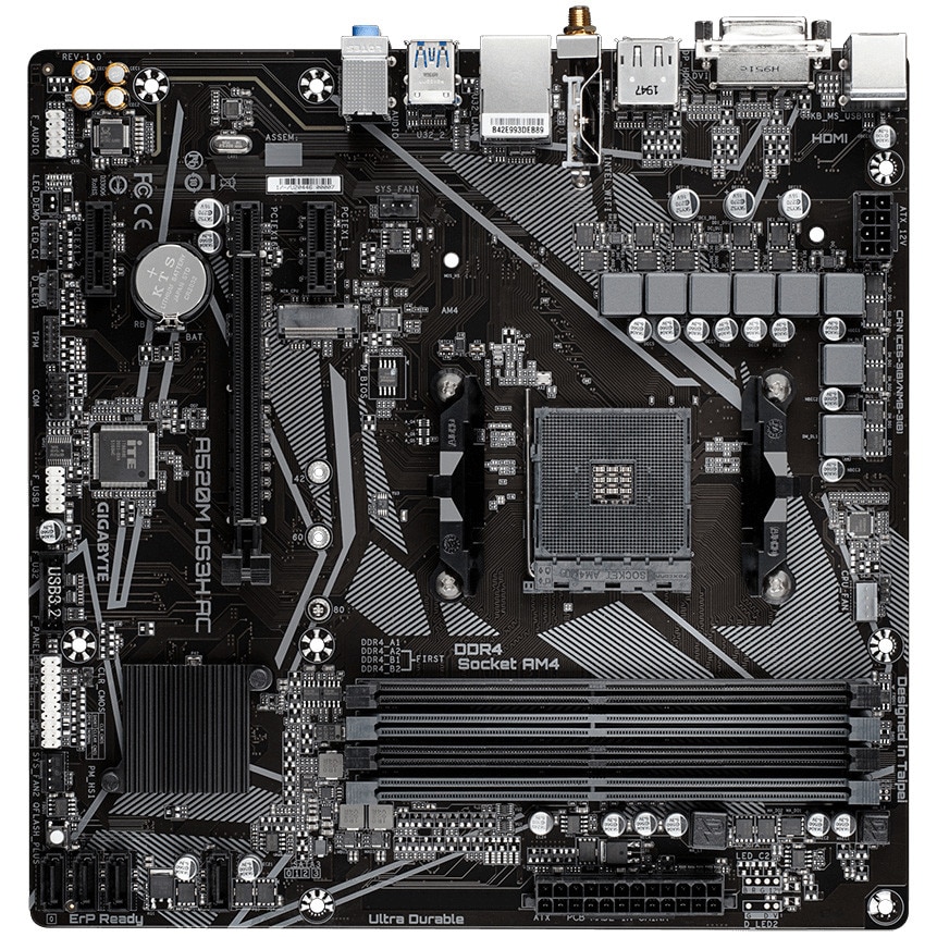 Placa de baza Gigabyte A520M DS3H AC, Socket AM4