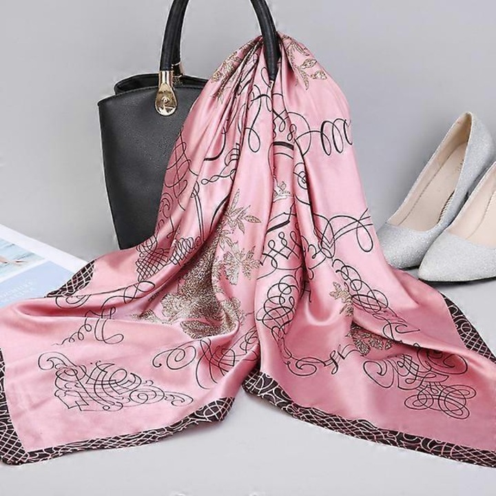 Esarfa dama, 90x90cm, multicolor, material satin