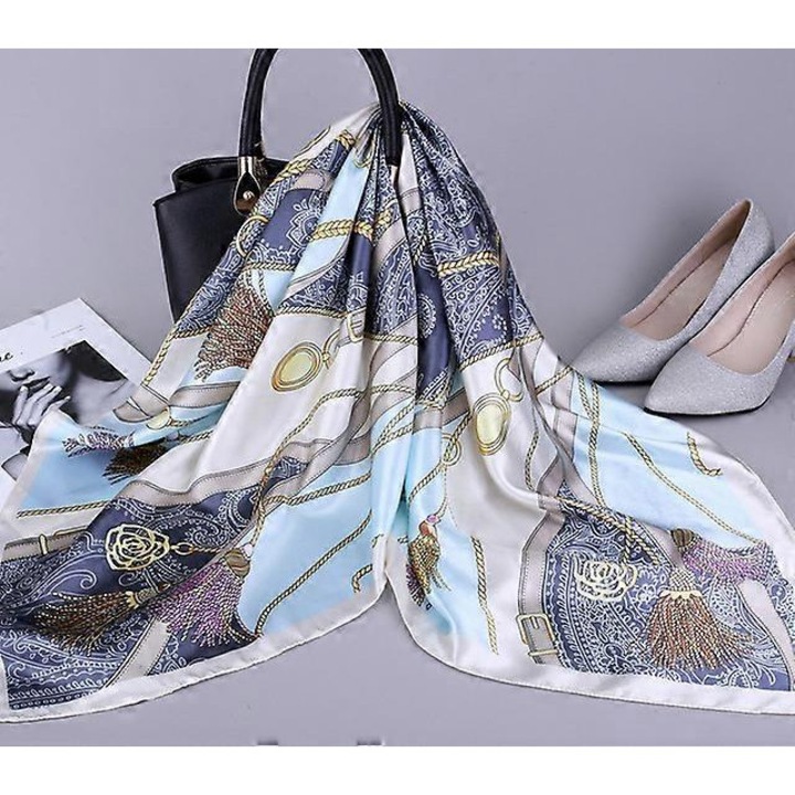 Esarfa dama, 90x90cm, multicolor, material satin