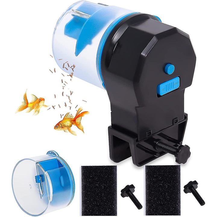 Hranitoare automata pentru pesti, capacitate mare 210 ml, alimentare temporizata, umiditate rezistenta, pentru acvarii