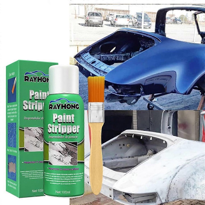 Set de 2 produse pentru indepartarea vopselei auto, stripper de vopsea pentru suprafete metalice, actiune rapida, 90g