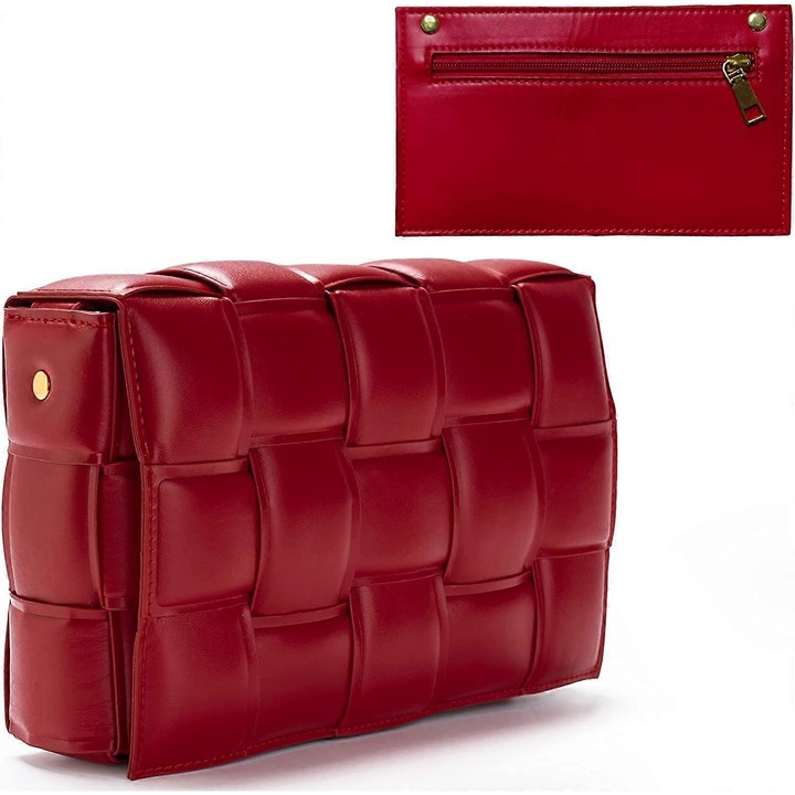 Fonott bőr válltáska, luxus design, kompakt, vízálló, 24x15x7cm