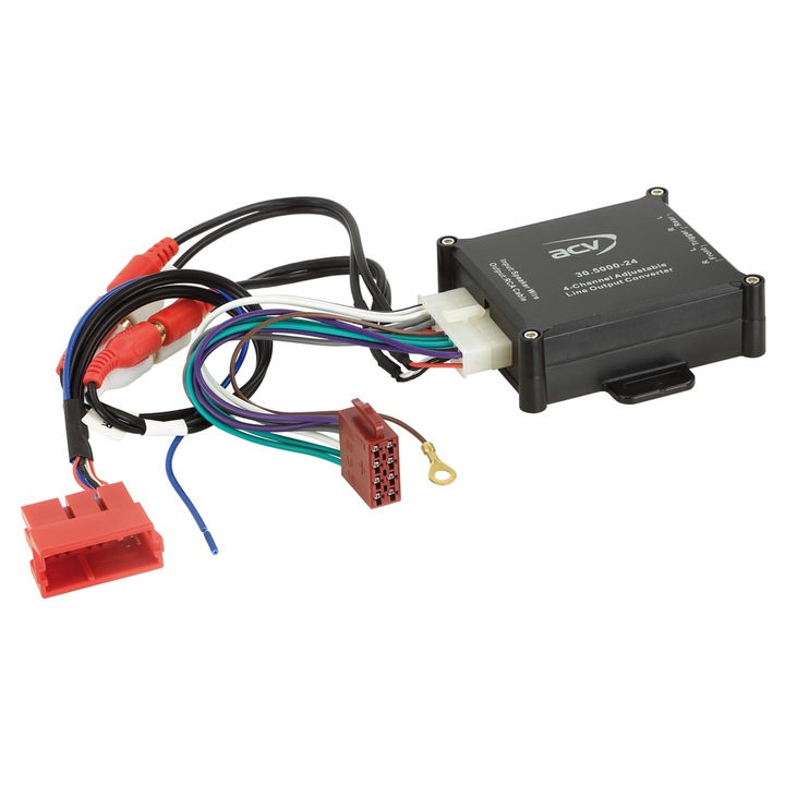 Адаптер активна аудио система ACV за Audi A2, A3, A4, A6, A8, TT, 4 канала, Mini ISO>ISO