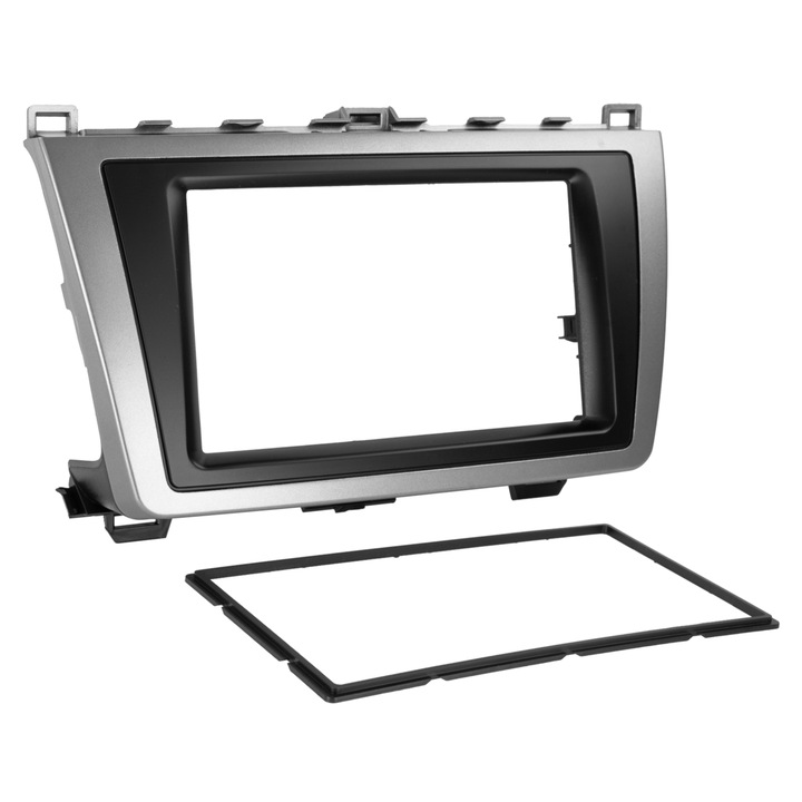 ACV 2 DIN rádiókeret Mazda 6 2008-2012-hez, fekete/ezüst, méretek 98x173mm/102x178mm