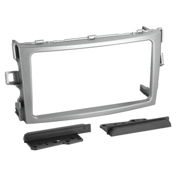 Ramka radio 2 DIN COMPOTECH pentru Toyota Verso 2009-2011, argintie, 98x173mm