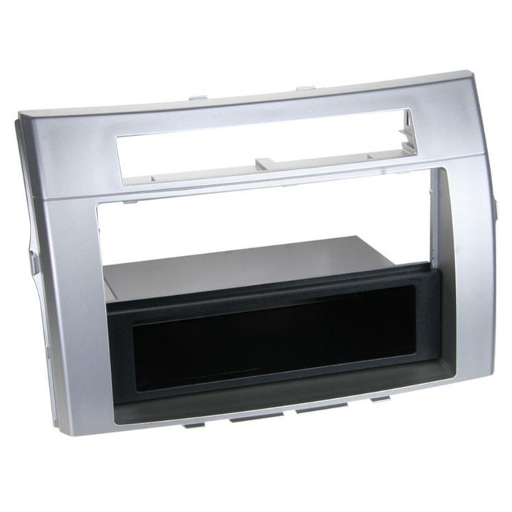Rama radio 1 DIN, ACV, pentru Toyota Corolla Verso 2004-2009, argintie