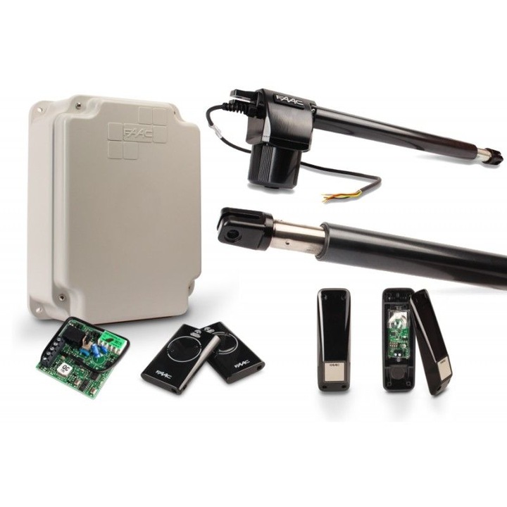 Set automatizare porti FAAC 414, 2 actuatoare, 6m, 230V, pentru porti cu aripi de pana la 3m, 200kg