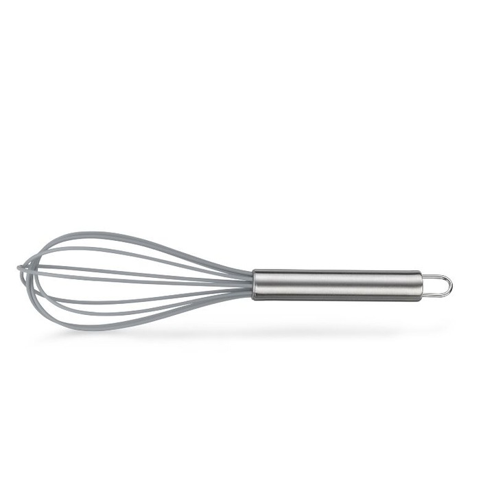 Rozga bucatarie Kela, silicon/otel inoxidabil, 26x5,5cm, gri