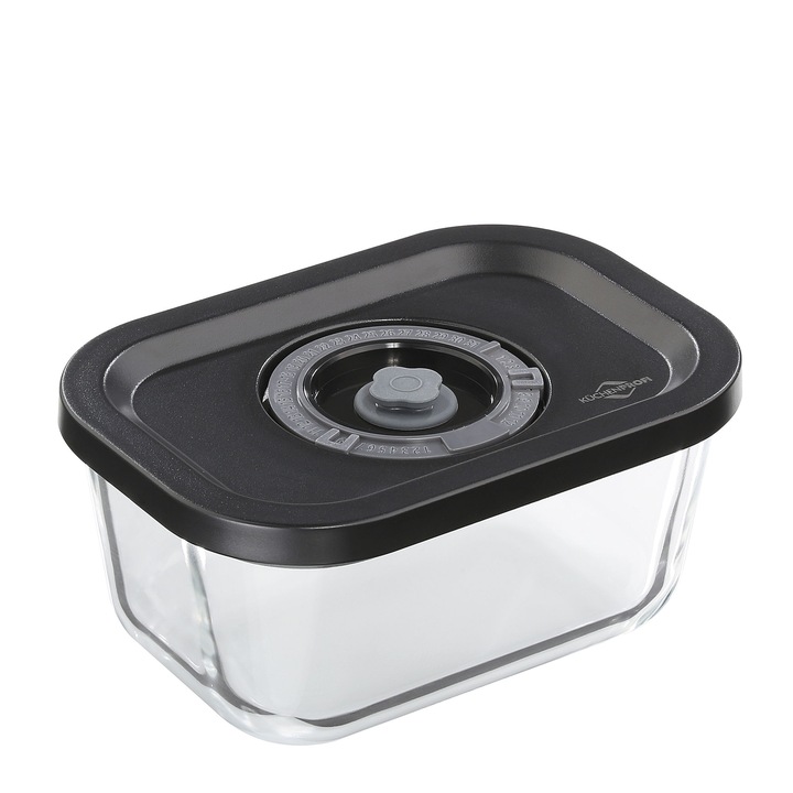 Cutie alimentara pentru vidat, Kuchenprofi, Sticla borosilicata/Plastic, 0.5L