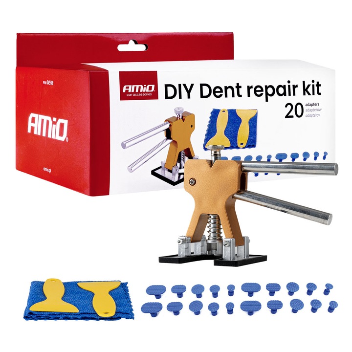 Set de reparare pentru indoituri caroseriei cu 20 de grataruri PDR, AMiO, ergonomic, pentru ateliere auto, 20x grataruri de diferite dimensiuni