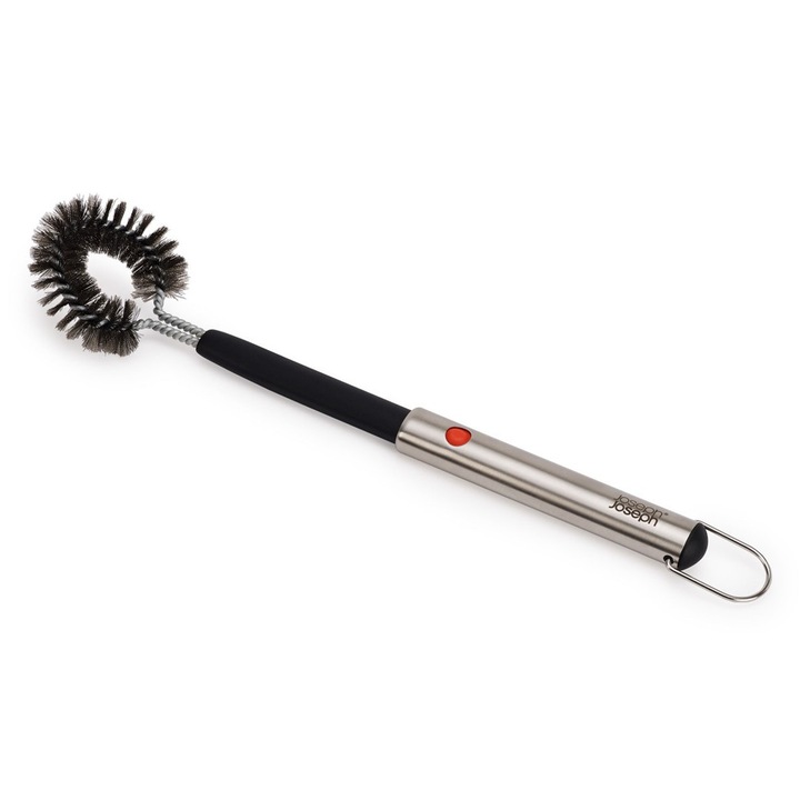 Perie curatare gratar GrillOut, Joseph Joseph, inox, argintie/neagra