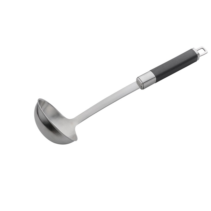 Polonic, Spring, Inox/Silicon, 33.5cm, Argintiu/Negru