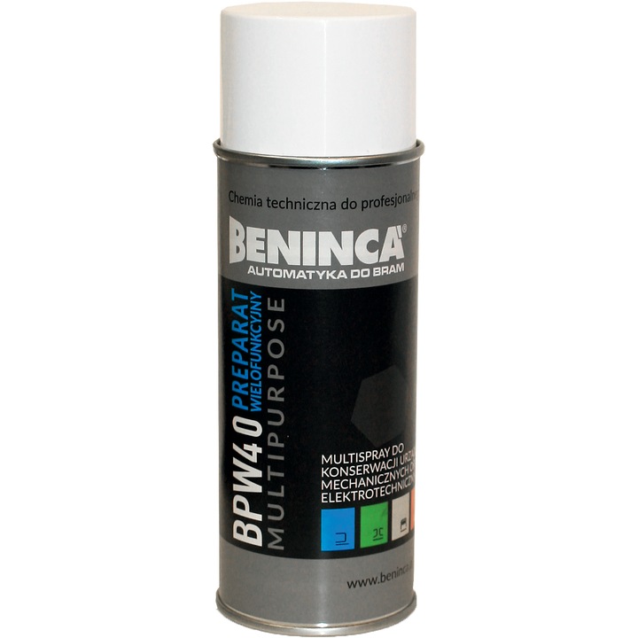 Beninca BPW40 többfunkciós készítmény 400ml automata ajtókhoz, mechanikus és háztartási tisztításhoz