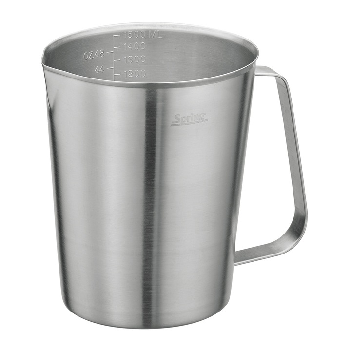 Cana masurare, Spring, Inox, 1.5L, Pentru bucatarie, Argintiu