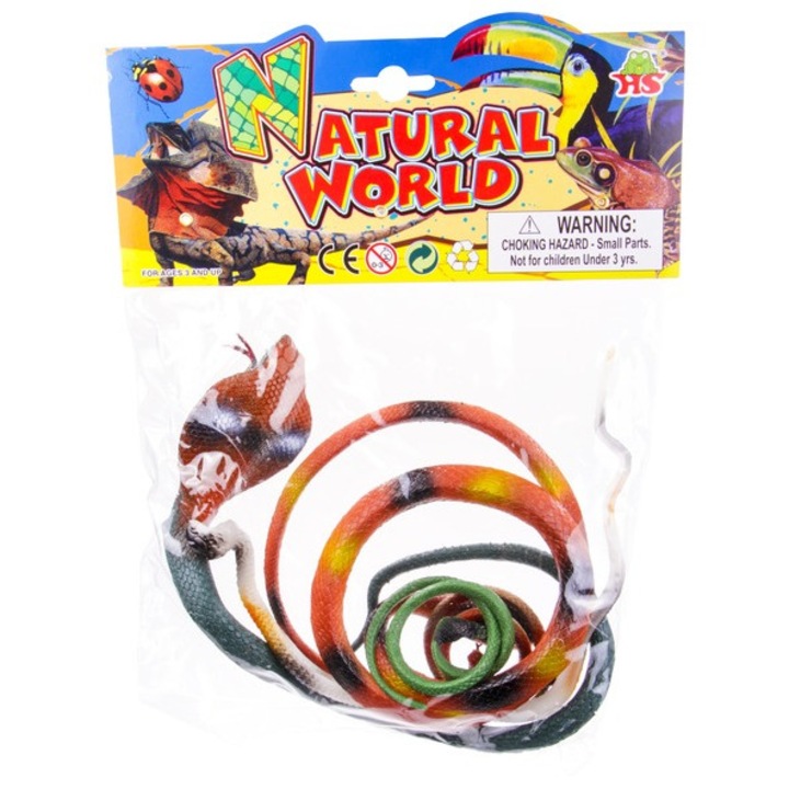 Set figurine 5 șerpi HANG SHUN, cauciuc, multicolor, 30cm