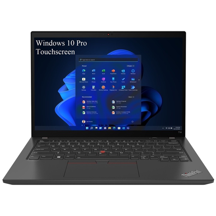 Lenovo ThinkPad T14 Gen 4 (AMD) Laptop, 14" WUXGA 1920x1200 IPS 500nits Touchscreen, AMD Ryzen 5 PRO 7540U 6 magos, 16 GB DDR5, 256 GB SSD m2 PCIe, AMD Radeon 740M Graphics, Windows 10 Pro, Szénszál tok 1.35kg, Thunder Black