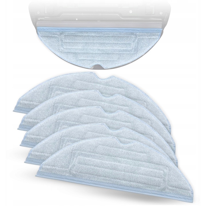 5 db felmosó készlet, OEM, mikroszálas, Roborock S7, S7 Plus, S7 Max, S7 MaxV, S70, S75, Q7 porszívókhoz, magas nedvszívó képesség, megerősített szegély, nem karcolja a padlót, anyag: poliészter, nejlon, szín: