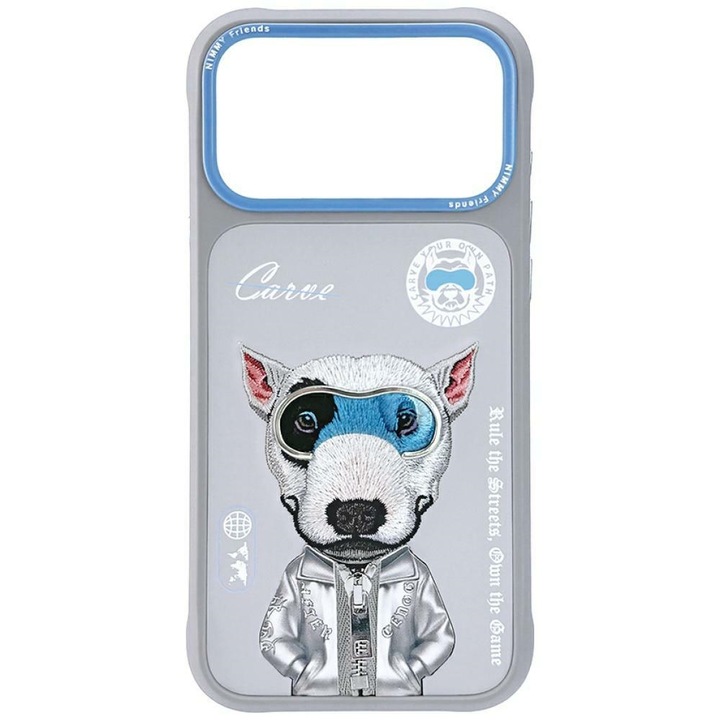 Carcasa Nimmy Cool Cute 2.0 Dog compatibila cu iPhone 17 Pro, Gri