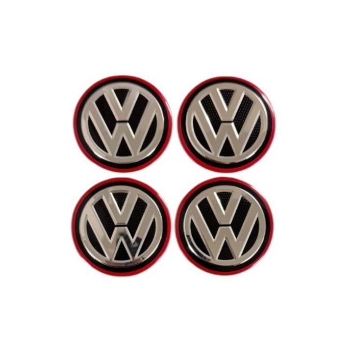 4 db öntapadós VW matrica készlet, 56 mm, piros