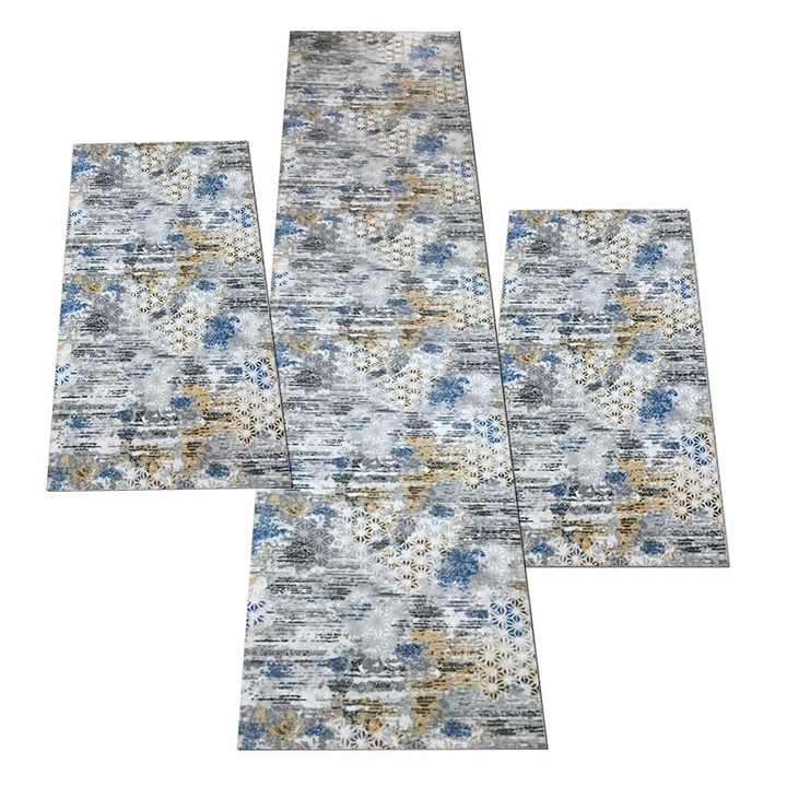 Set 3 Covoare Antiderapante, Yildiz, Multicolor, 80x150cm, 80x150cm, 80x300cm