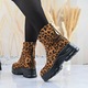 Ghete de dama, Din piele ecologica cu interior imblanit, GD1119, Leopard 40