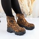 Ghete de dama, Din piele ecologica cu interior imblanit, GD1119, Leopard 38