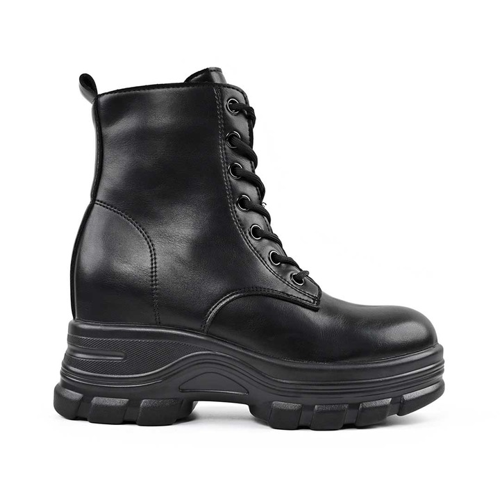 Ghete de dama, Din piele ecologica cu interior imblanit, GD1121, Negru 38