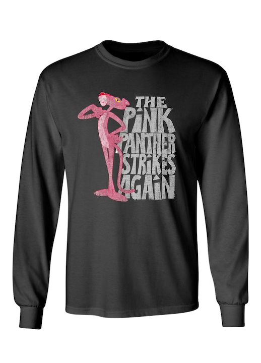hosszú ujjú póló, Rózsaszín Párduc, Strikes again, Fekete