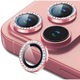 Folie Protectie Camera cu Strasuri pentru iPhone 17 Pro Max, Sticla Securizata, Aluminiu, 3 bucati, Ultra Slim, Duritate 9H, Anti Zgarieturi, Anti Amprente, Anti Socuri, Roz