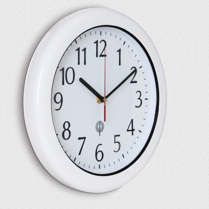 Ceas de perete Monzana, alb, 30x6cm, impermeabil, mecanism silentios