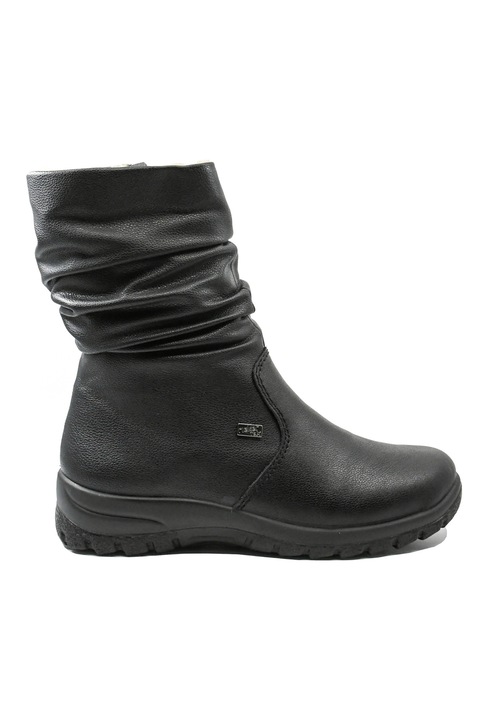 Ghete Rieker negre, din piele naturala, cu caramb incretit RIKZ7171-02, Negru, 42