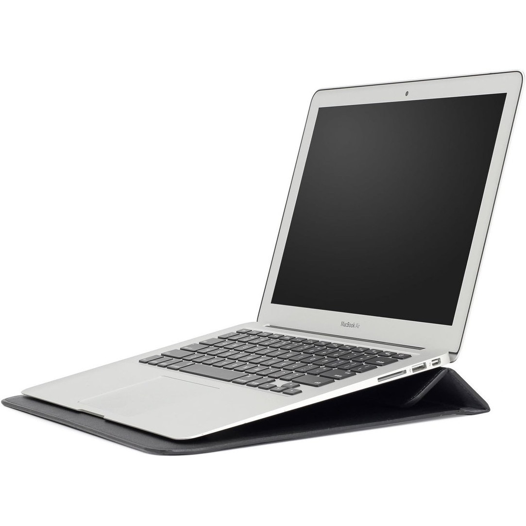 Husa laptop 15.6 inch, Joyoy®, piele impermeabila, design ultra-subtire, neagra