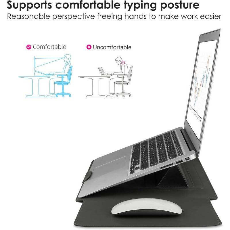 Husa laptop Joyoy®, 13-14 inch, negru, 25x34cm, rezistenta la apa, multifunctionala