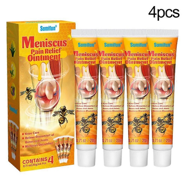 4 db-os krémkészlet ízületi fájdalmakra, Sumifun, természetes méhméreg formula, könnyen felszívódó, 4x50g