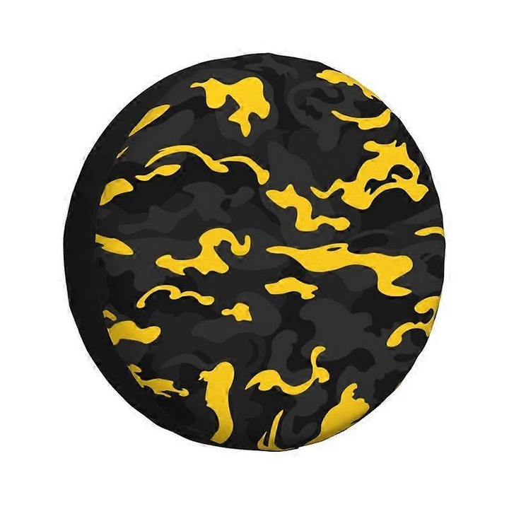 Husa auto pentru roata de rezerva camuflaj negru-portocalie, 14" 15" 17", pentru Jeep Grand Cherokee 4WD 4x4