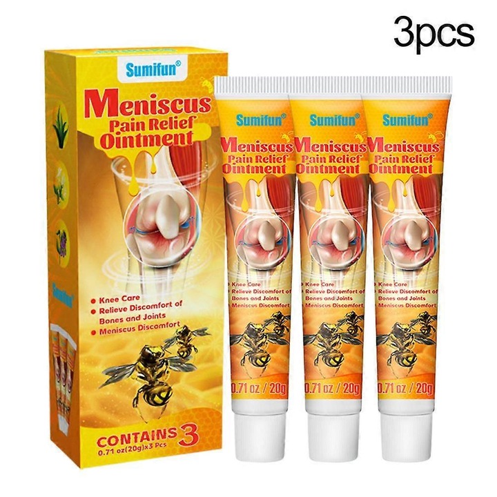 3 darabos ízületi fájdalomcsillapító krém szett, természetes méhméreg formulával, könnyen felszívódó, olajmentes