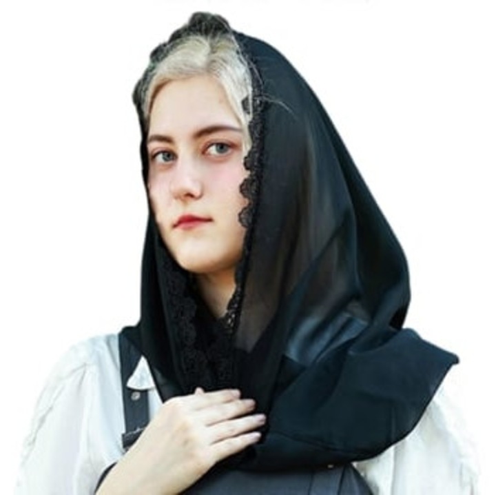 Esarfa dama Giecy, chiffon brodat, atingere usoara, o marime