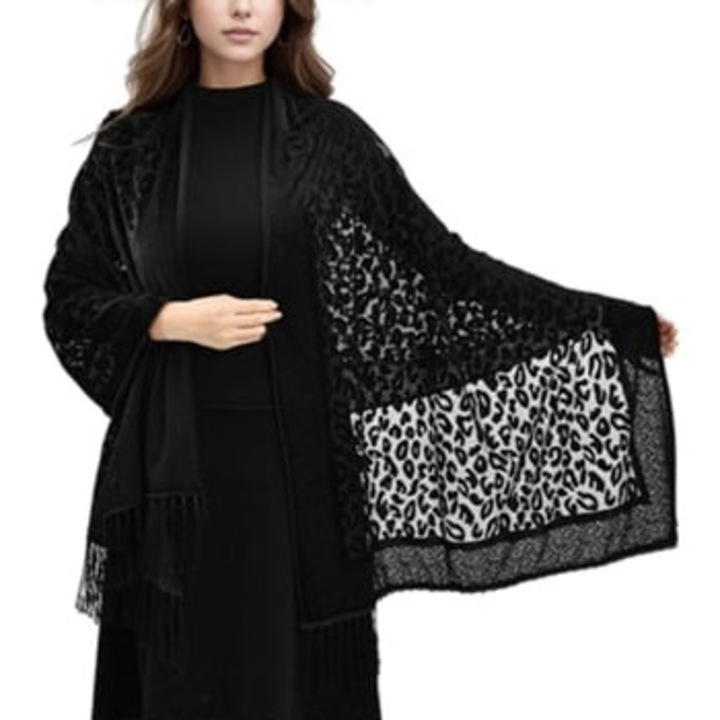 Rochie esarfa pentru femei, Giecy, eleganta, cu franjuri, multicolor, o marime