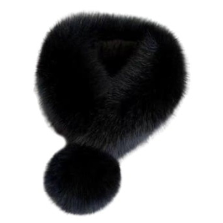 Esarfa dama Giecy, fasie moale din blana sintetica, culoare unica, dimensiune universala