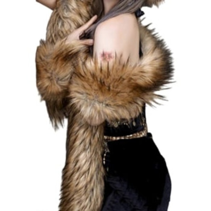 Esarfa dama Giecy, fular lung din blana sintetica, calduros, model elegant, o singura marime