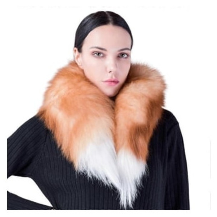 Esarfa dama Giecy, fular cu coada pufoasa, faux fur, o singura marime