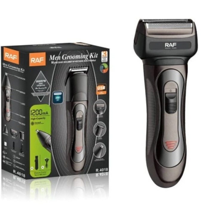 Комплект за подстригване RAF R4018, 3W, акумулаторен, черен