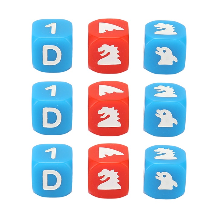 9 darab 6 oldalú kocka készlet, rajzfilm design, vízálló, könnyű, interaktív játékokhoz