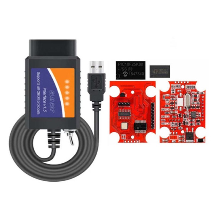 Интерфейс за автодиагностика USB Rqiurpn ELM327 с мултибрандов превключвател 25k80 чип