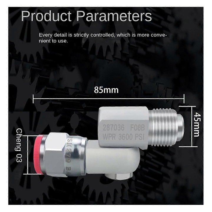 Pistol de vopsit Airless 287036, cu racord rotativ, presiune maxima 3600PSI, din aliaj de aluminiu, set complet