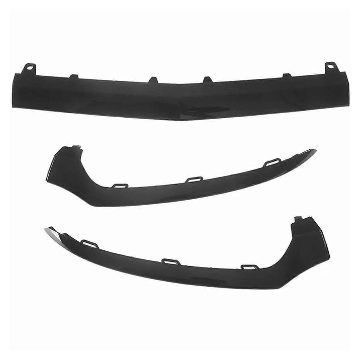 3 darabos króm díszítőelem készlet első lökhárítóhoz Mercedes-Benz W205 C-osztály 2015-2018, fekete, műanyag