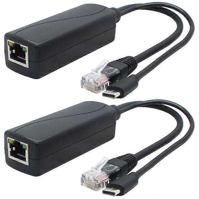 Set 2 bucati splitter PoE 5V, USB Type C, 48V la 5V 2.4A, ethernet