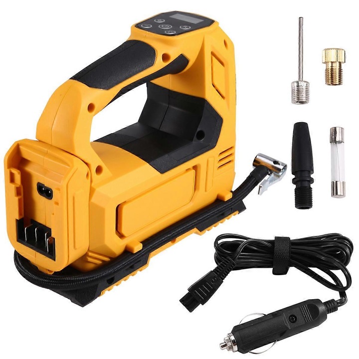 Hordozható pumpa, 18V, 20V, digitális kijelzővel, LED, ellenálló cső, kompakt