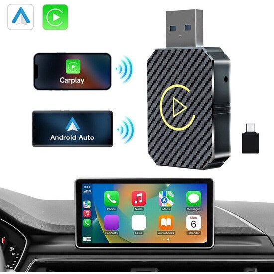 Adaptor wireless CarPlay pentru iPhone, Plug & Play, cablu USB si