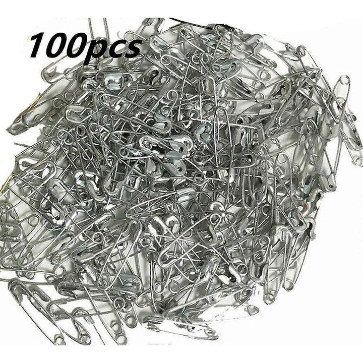 Set 100 pioneze metalice mici, 18mm, argintiu